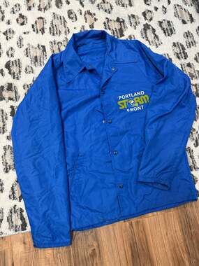 Vintage Portland Storm Front Snap-Front Nylon Coaches Windbreaker Jacket